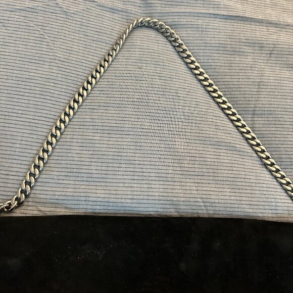 Celine Suede Shoulder Handbag with Silver Chain - Picture 4 of 14